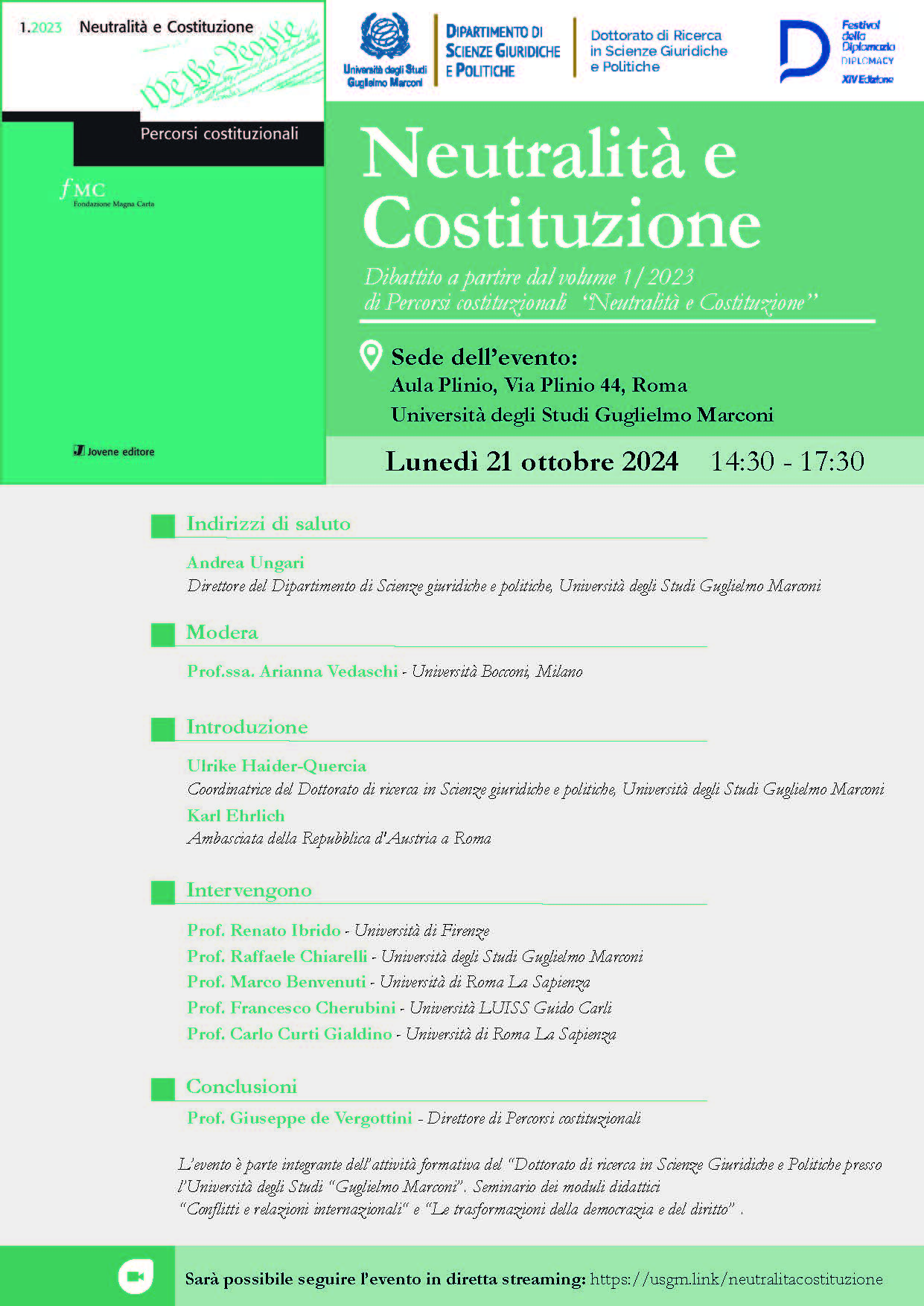 Dibattito a partire dal volume n. 2/2022 di Percorsi costituzionali - I risvolti costituzionali del decentramento in Europa”, Jovene